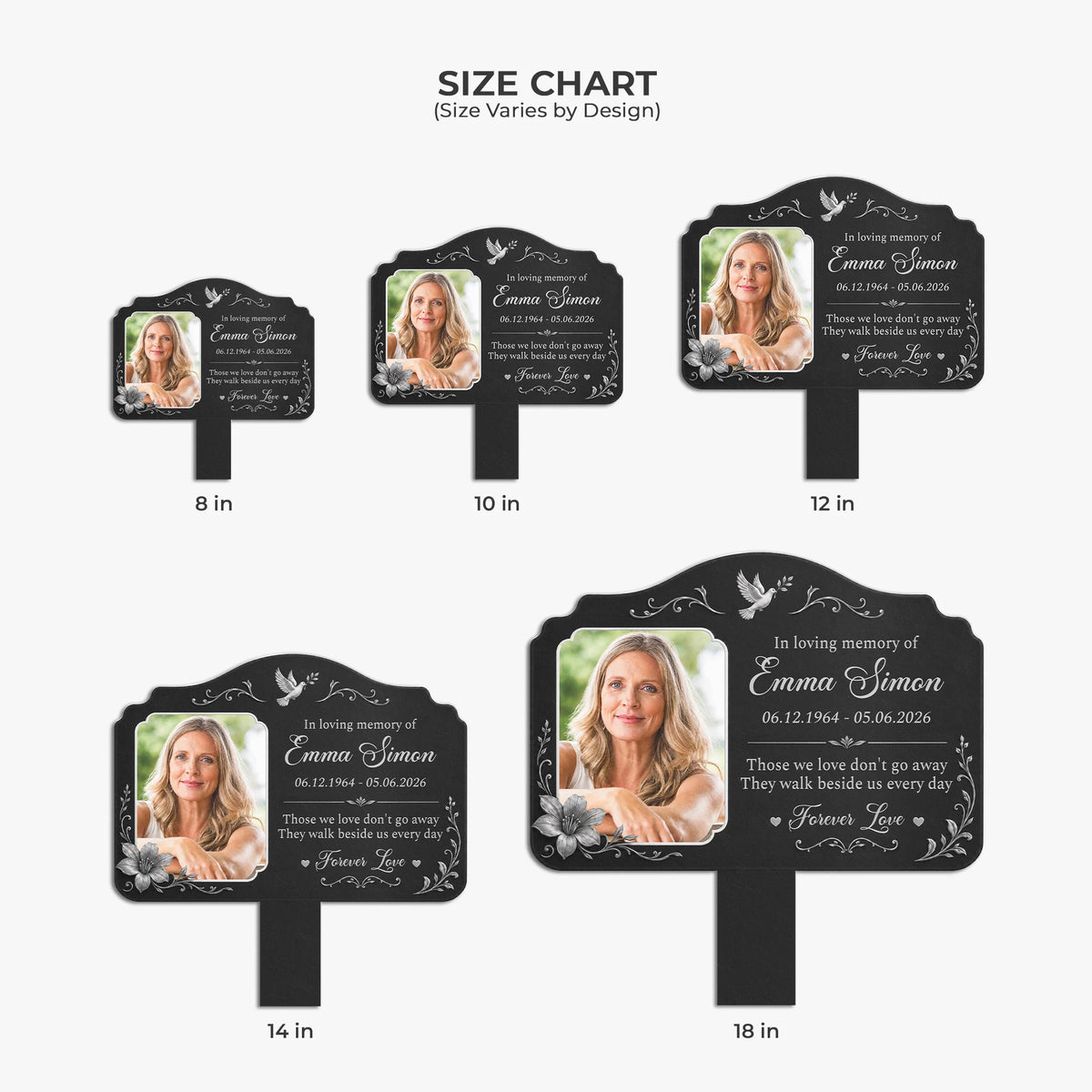 "In Loving Memory" Personalized Metal Garden Stake - Custom Photo Memorial Gift