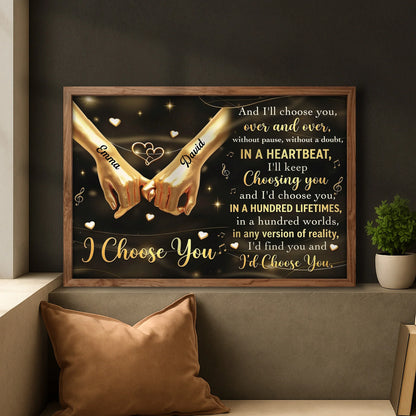 Custom Couple Anniversary Wall Art for Wife with personalized design details for meaningful gifting image 7