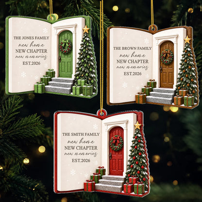 New Home New Chapter Personalized Acrylic Ornament - Custom Family Christmas Keepsake
