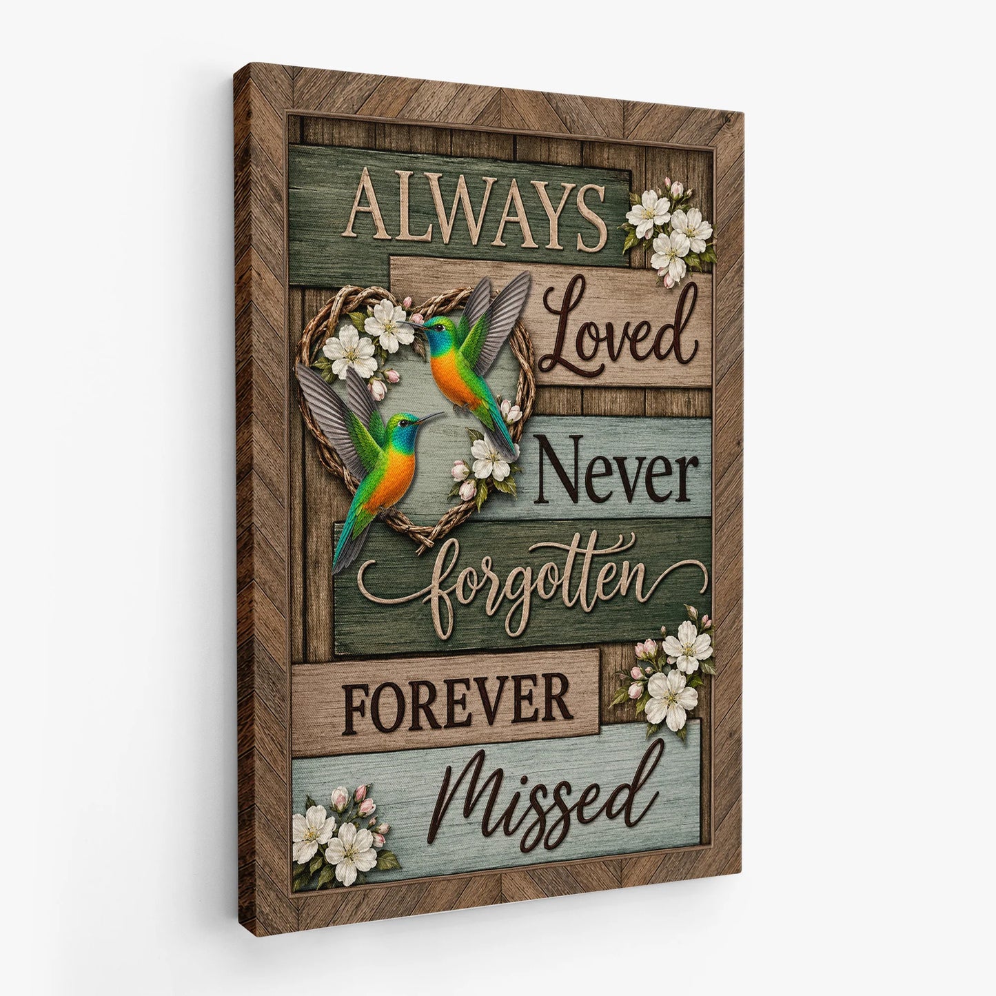 "Always Loved Never Forgotten Forever Missed" Personalized Memorial Canvas / Poster - Custom Sympathy Loss Gift