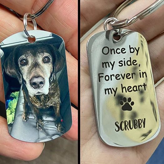 Once By My Side Forever In My Heart - Personalized Dog Memorial Keychain for Pet Lovers