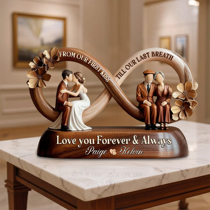 Personalized couples anniversary acrylic plaque with infinity shape and names - custom romantic gift for husband or wife