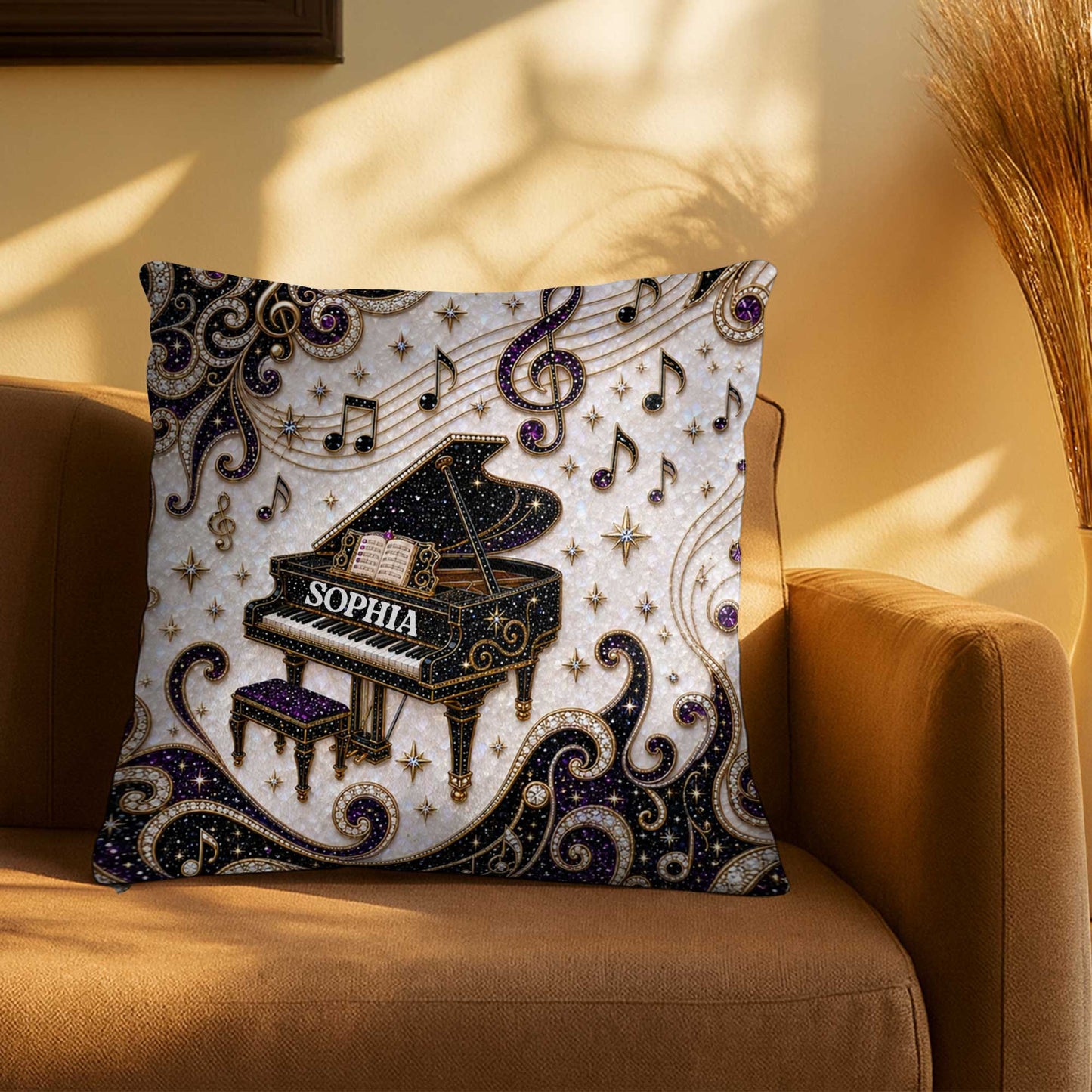 Custom Music Lovers Pillow for Best Friends with personalized design details for meaningful gifting image 8
