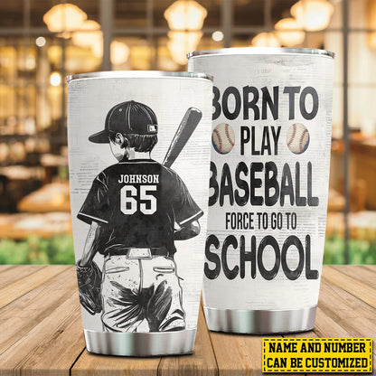Tumbler material and size view - Custom Baseball Kids Tumbler