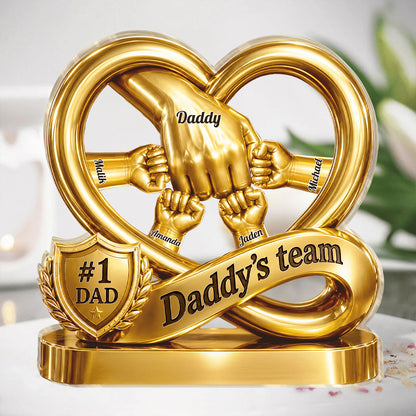 Personalized dad acrylic plaque with custom kids fist bump design and names - unique gift for Father's Day