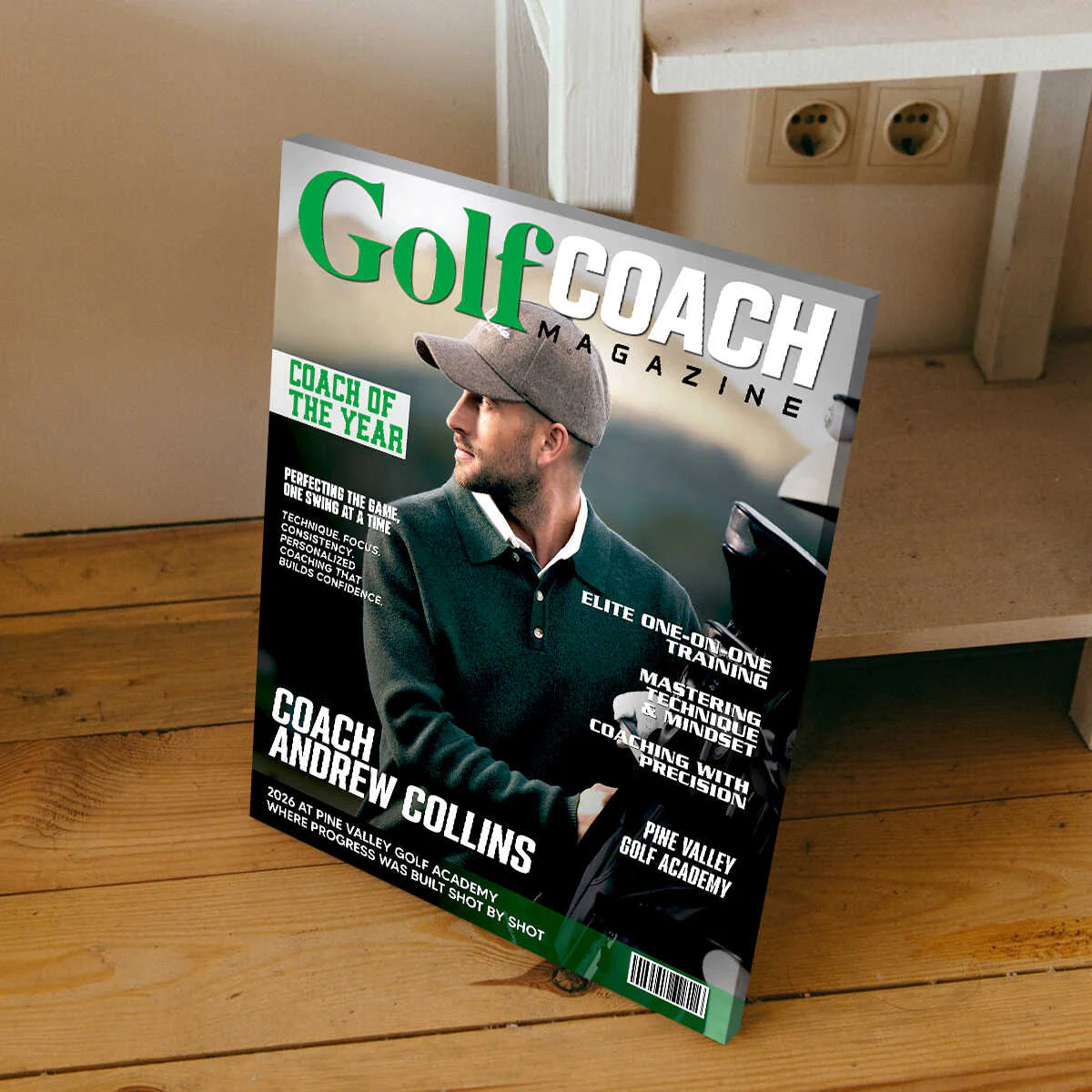 Canvas / Poster material and size view - Personalized Golf Coach Gift