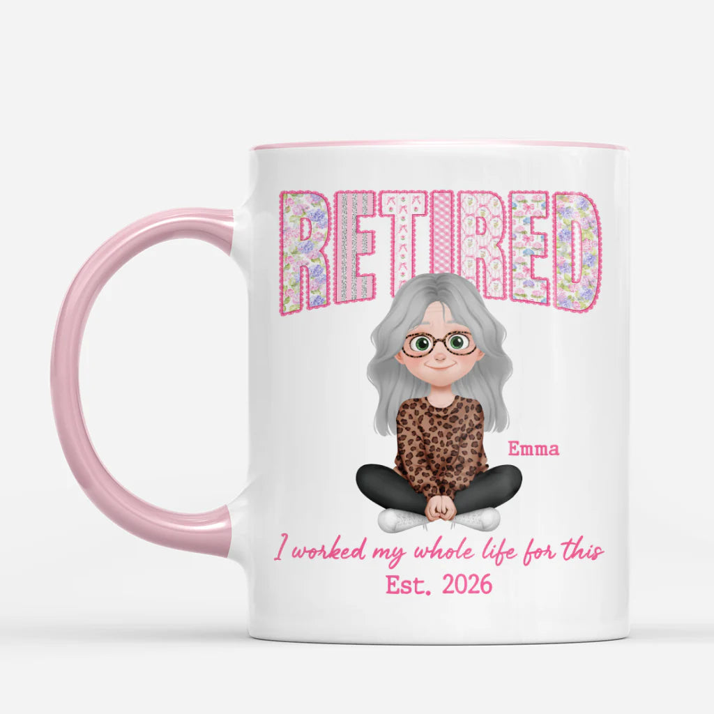 Custom Retirement Mug for Coworker / Boss with personalized design details for meaningful gifting