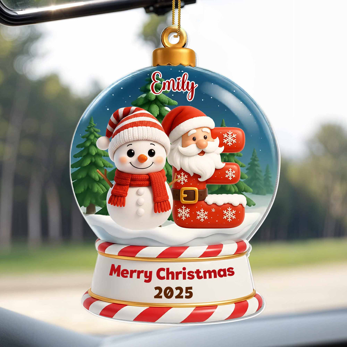 Merry Christmas Santa Claus and Snowman Design
