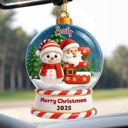 Merry Christmas Santa Claus and Snowman Design