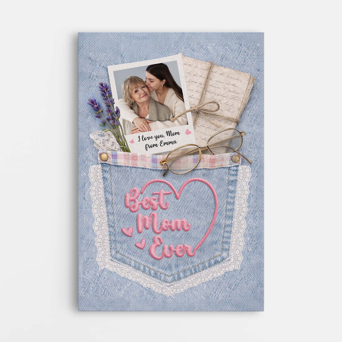Personalized Mom Photo Canvas / Poster - Custom Wall Art Keepsake Gift for Grandma