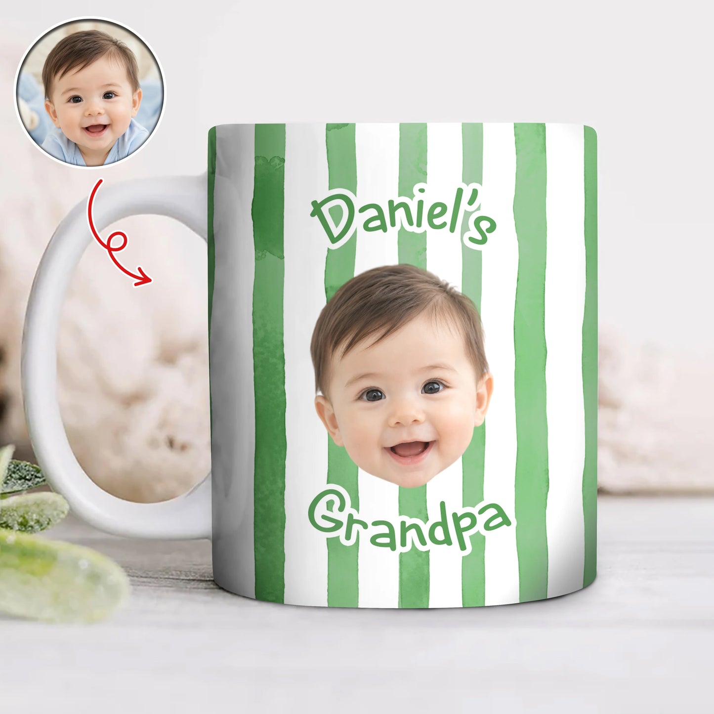 Mug material and size view - Custom Baby Face Mug