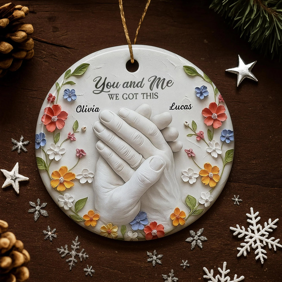 "You and Me We Got This" Personalized Ceramic Ornament - Keepsake Gift for Couples