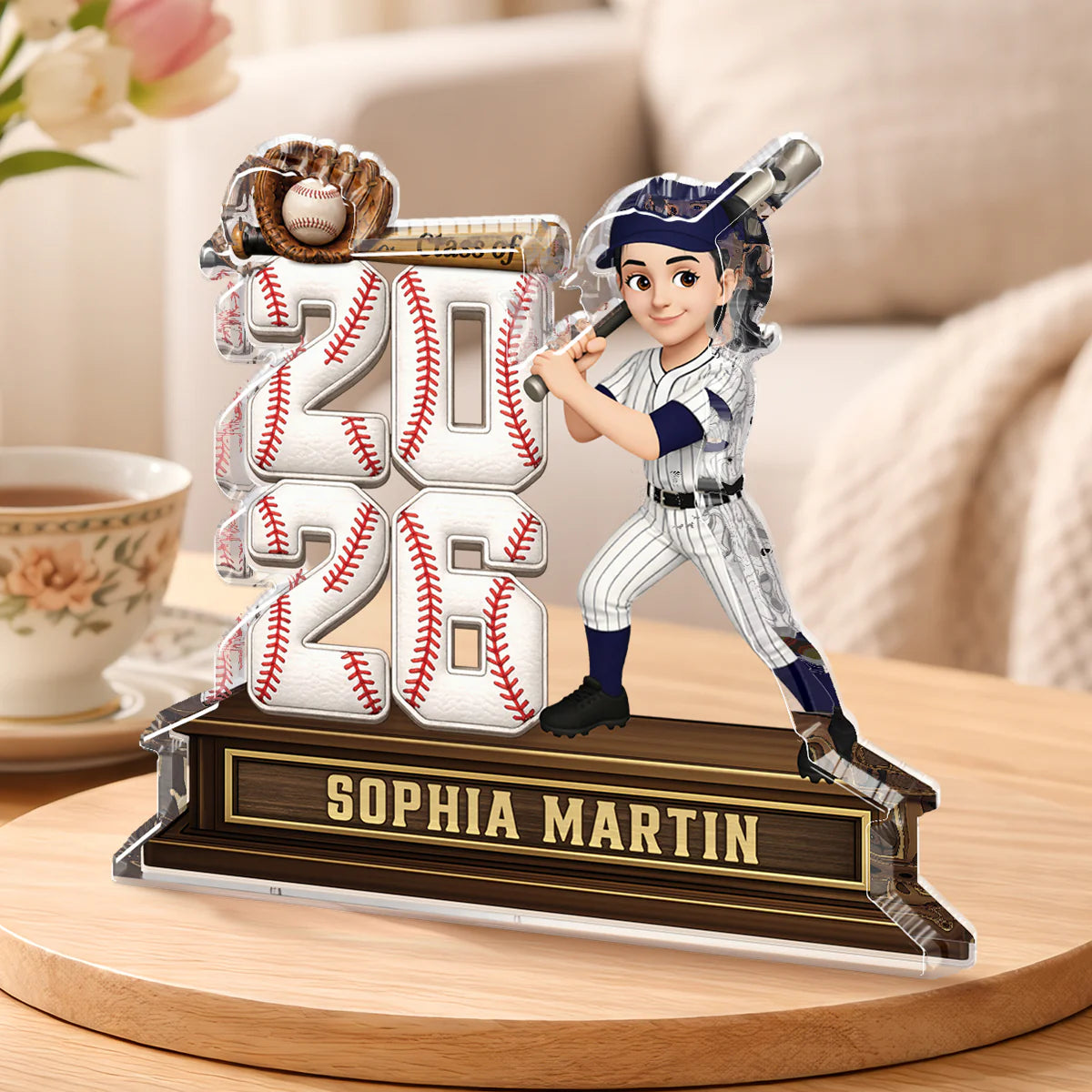 Personalized Baseball Acrylic Plaque personalization view for Son/Grandson