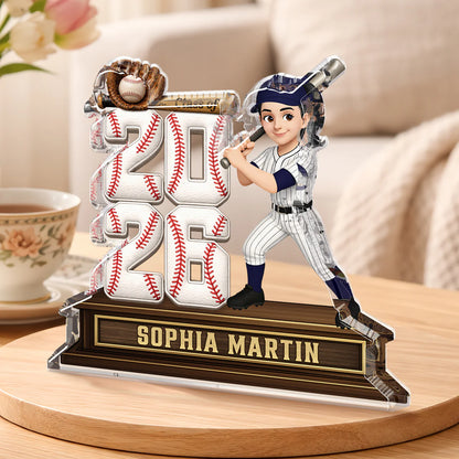 Personalized Baseball Acrylic Plaque personalization view for Son/Grandson