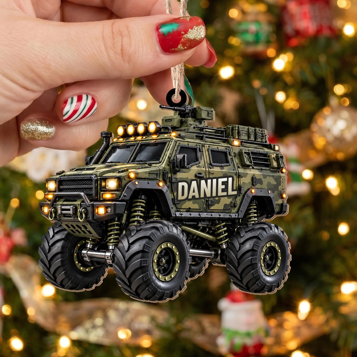 Ready For Adventure Personalized Monster Truck Wood Ornament - Custom Holiday Keepsake Gift for Son Grandson