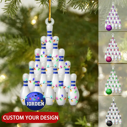 Personalized Bowling Christmas Ornament - Custom Acrylic Tree Keepsake for Bowlers