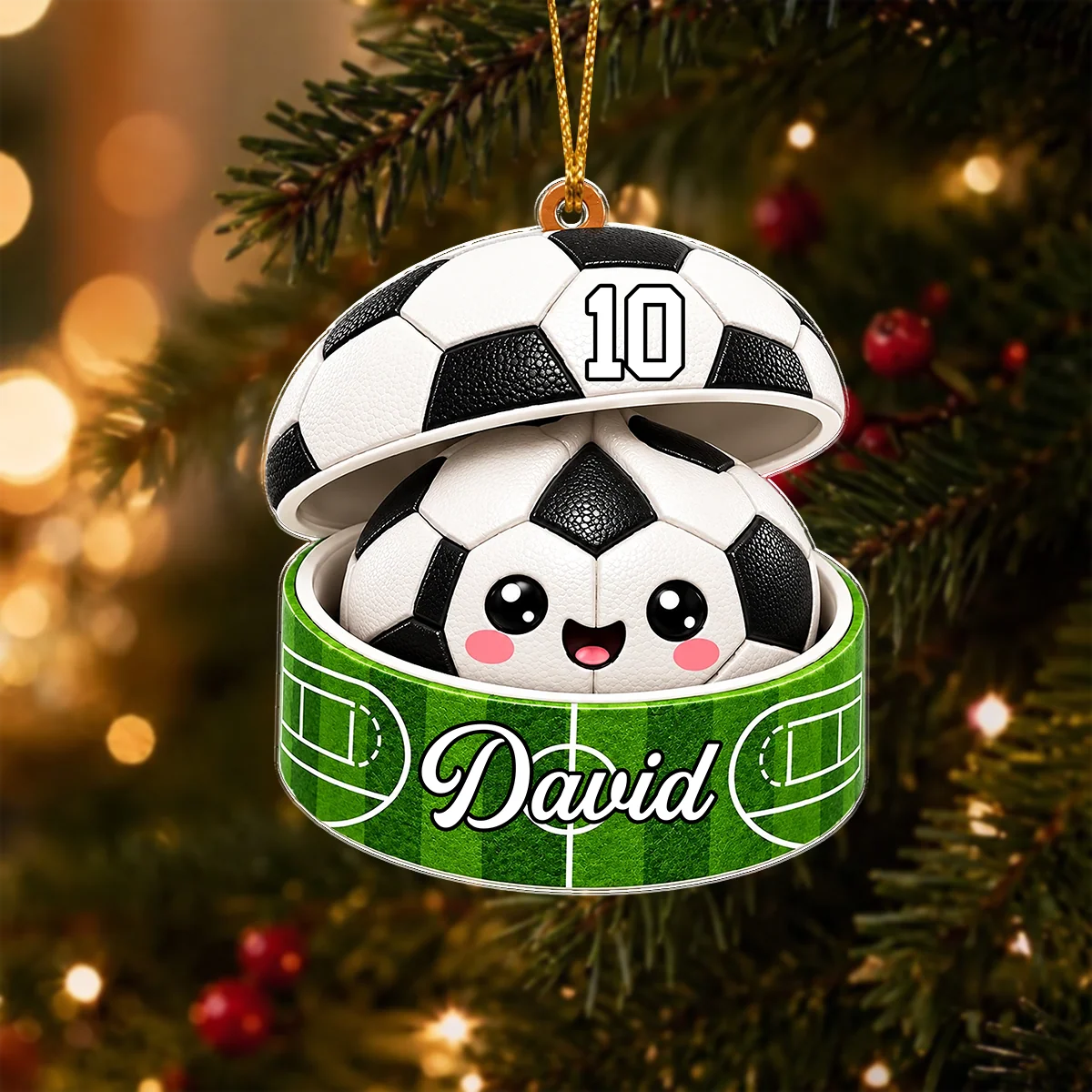 Cute Dumpling Personalized Sports Ornament - Custom Name Jersey Number Acrylic Holiday Gift