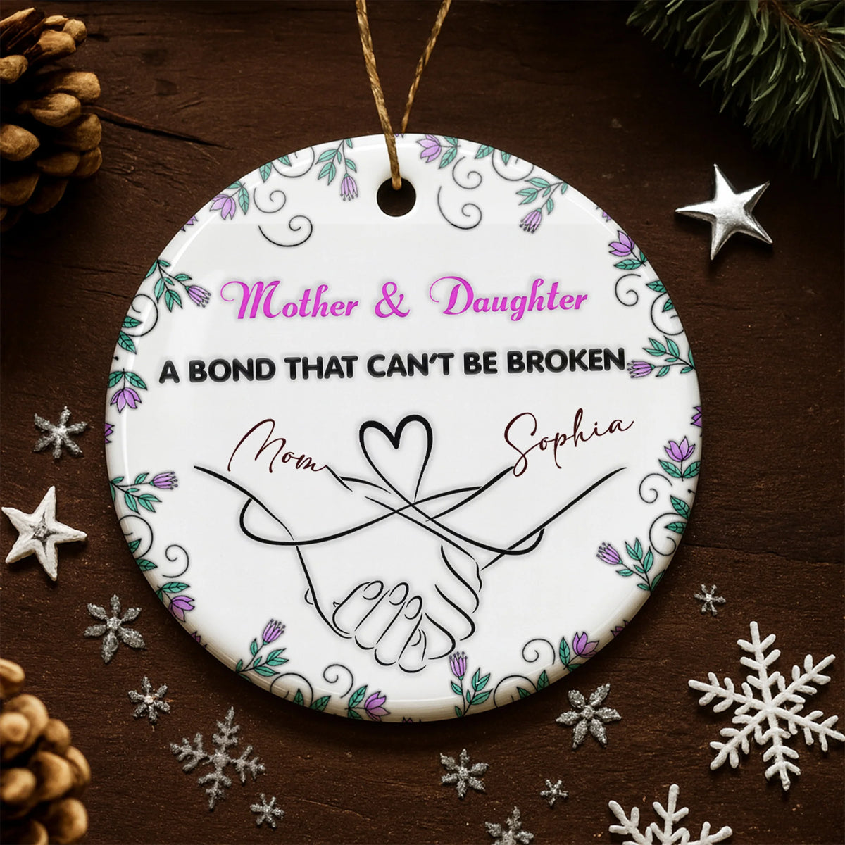 Mother & Daughter Bond With Hands And Heart