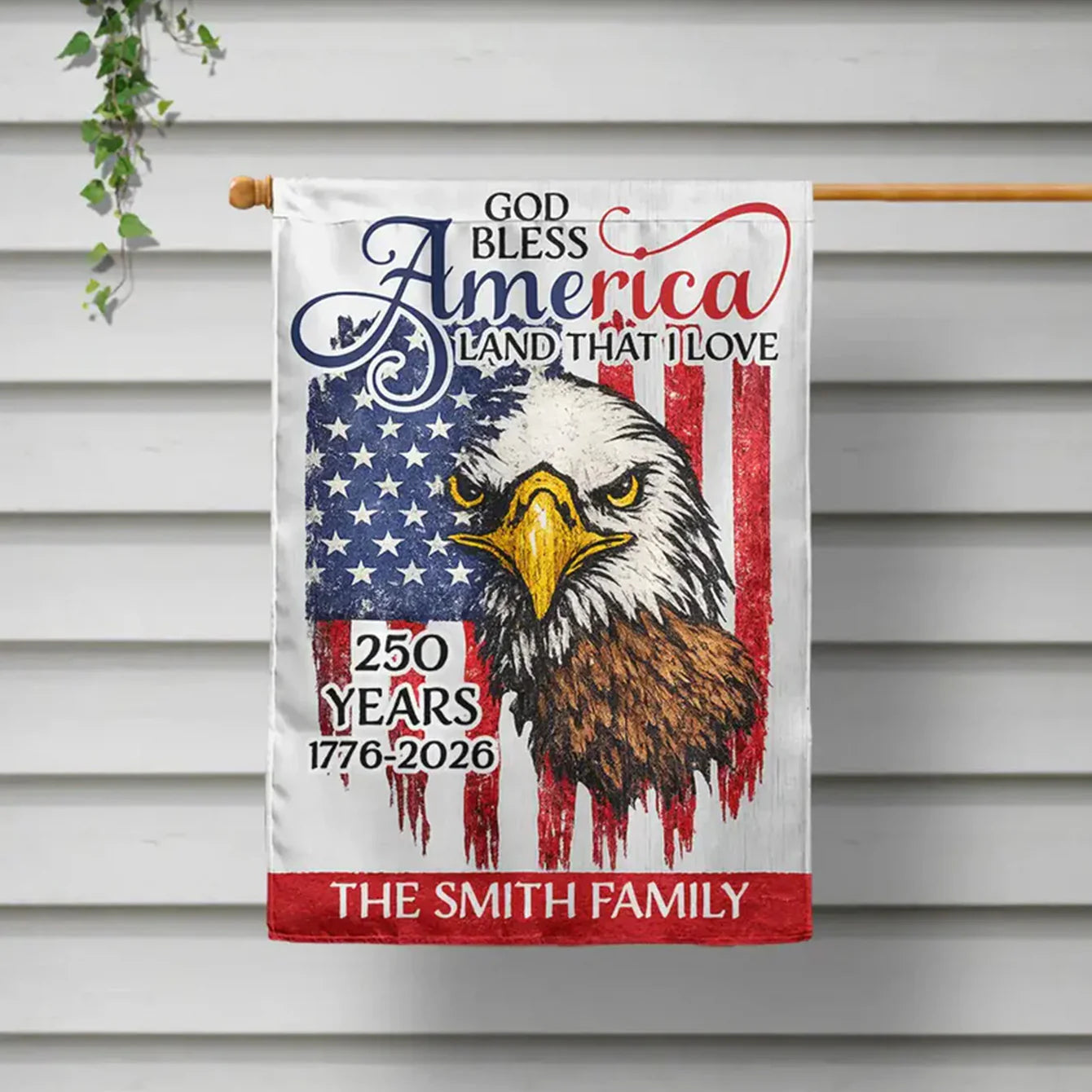 Personalized God Bless America Garden Flag for Family with personalized design details for meaningful gifting image 6