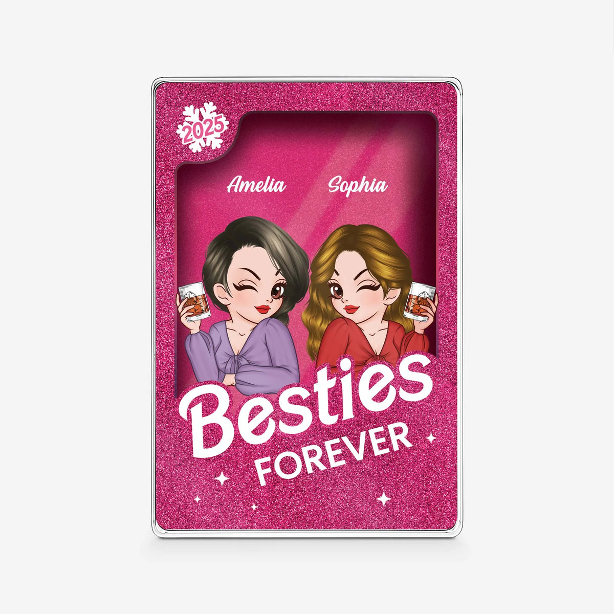 Besties Forever Personalized Acrylic Plaque - Custom Birthday Keepsake for Best Friends