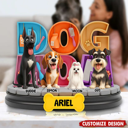Plaque material and size view - Custom Dog Mom Acrylic Plaque