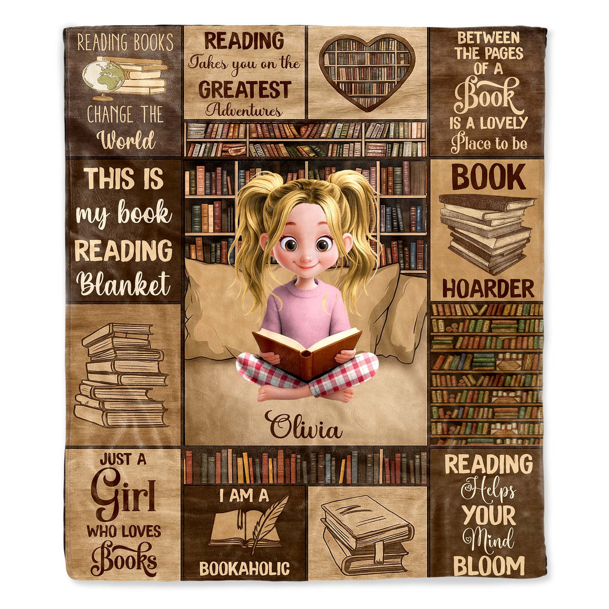 Just A Girl Who Loves Books With Heart-shaped Bookshelf