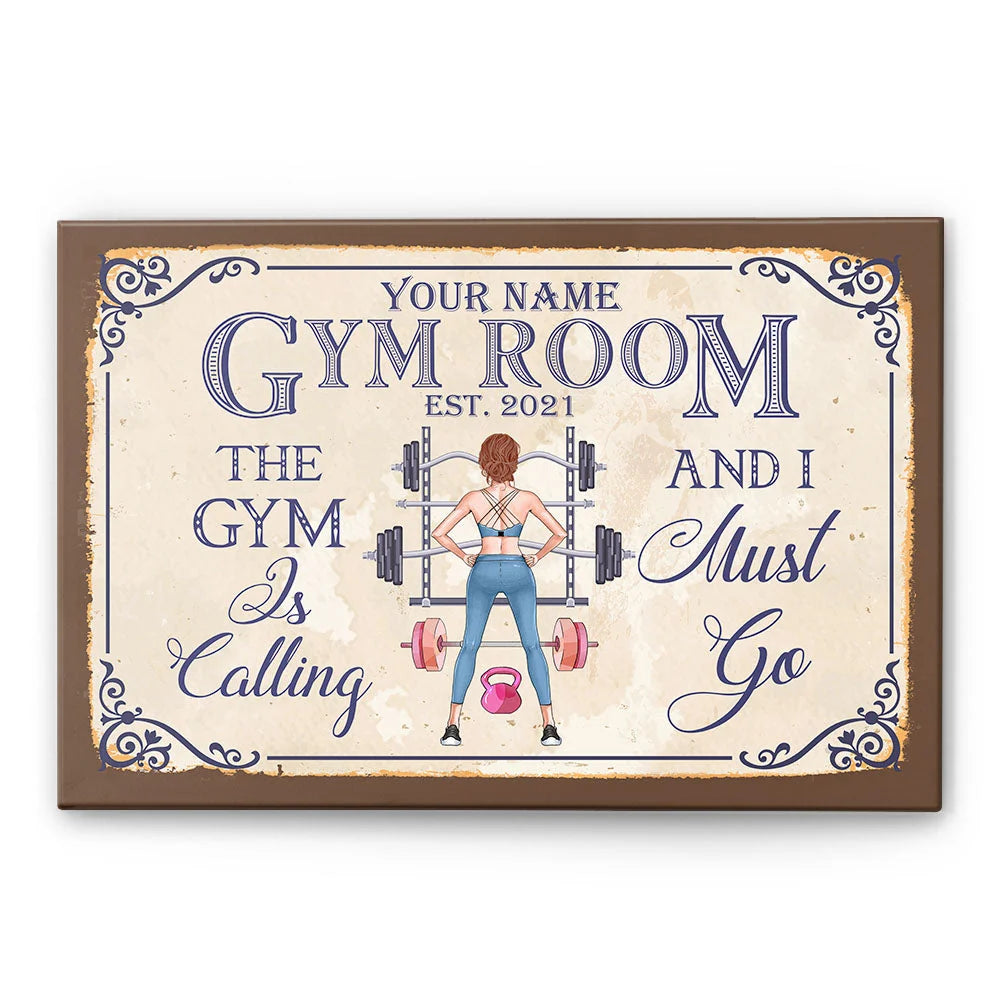 Custom Gym Room Canvas / Poster  - Personalized Wall Art Gift for Fitness Lovers