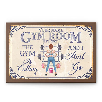 Custom Gym Room Canvas / Poster  - Personalized Wall Art Gift for Fitness Lovers