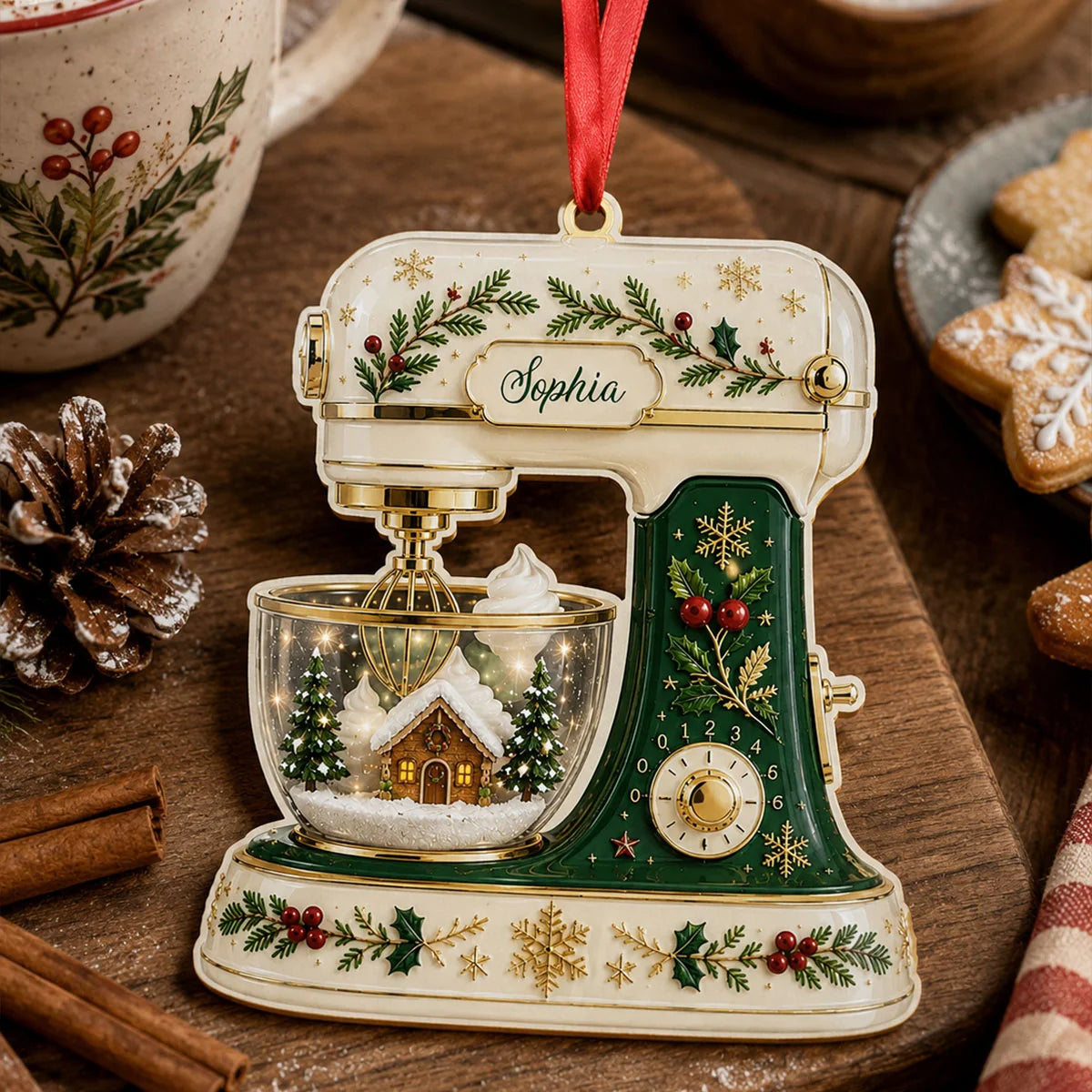 Personalized Baking Mixer Acrylic Ornament - Custom Christmas Keepsake Gift for Bakers
