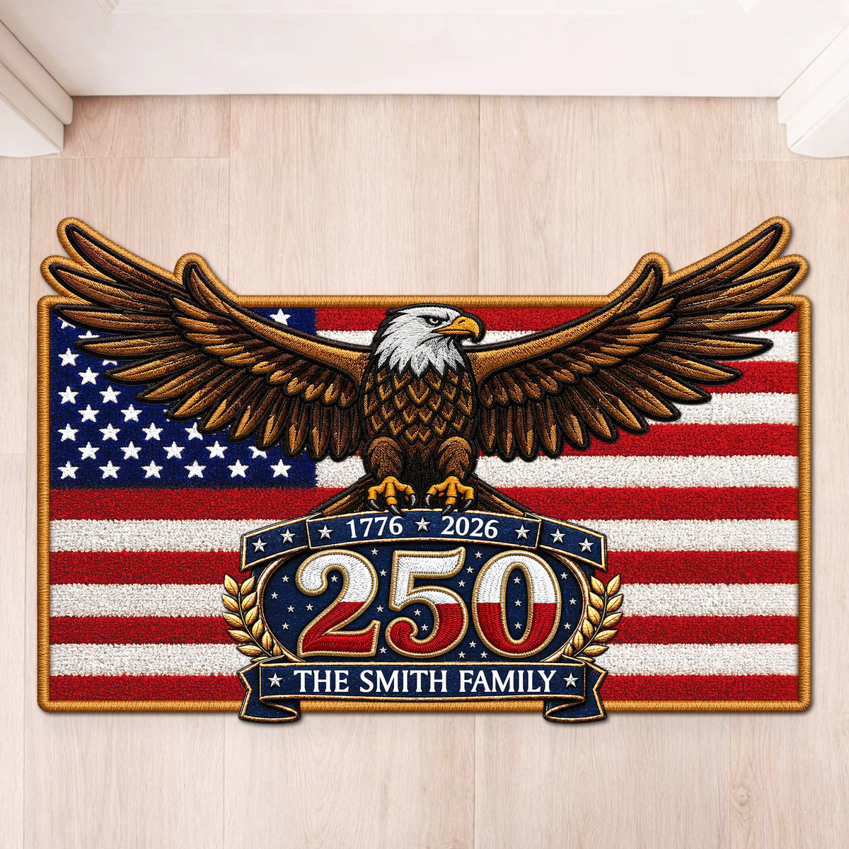 America 250th Custom Doormat - Personalized 4th of July Gift for Family