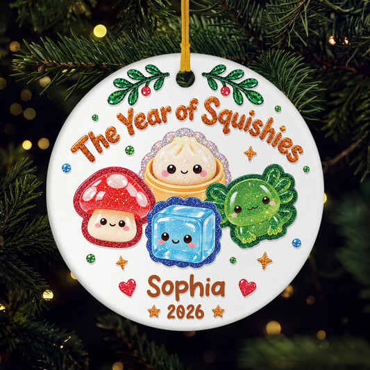 The Year of Squishies Personalized Ceramic Ornament - Christmas Keepsake Gift for Kids