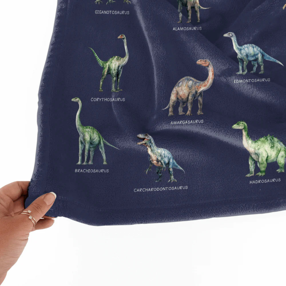 Personalized Kids Dinosaur Blanket personalization view for Kids/Babies