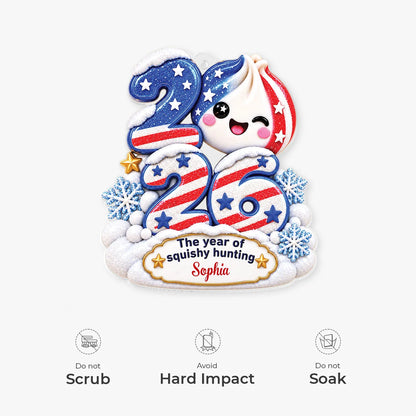 The Year of Squishy Hunting Personalized Acrylic Ornament - Cute 2026 Keepsake for Kids