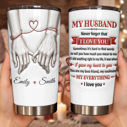 Custom Husband Tumbler for Husband with personalized design details for meaningful gifting