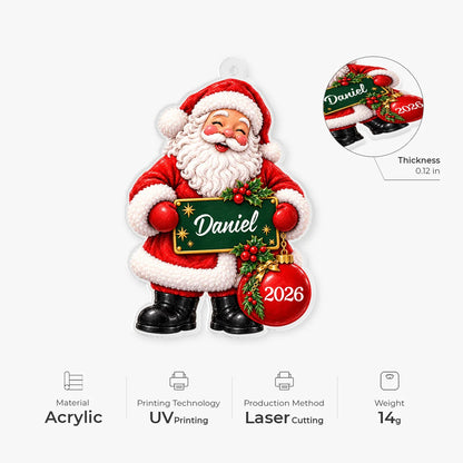 Custom Christmas Character Acrylic Ornament - Personalized Name Keepsake for Kids & Family