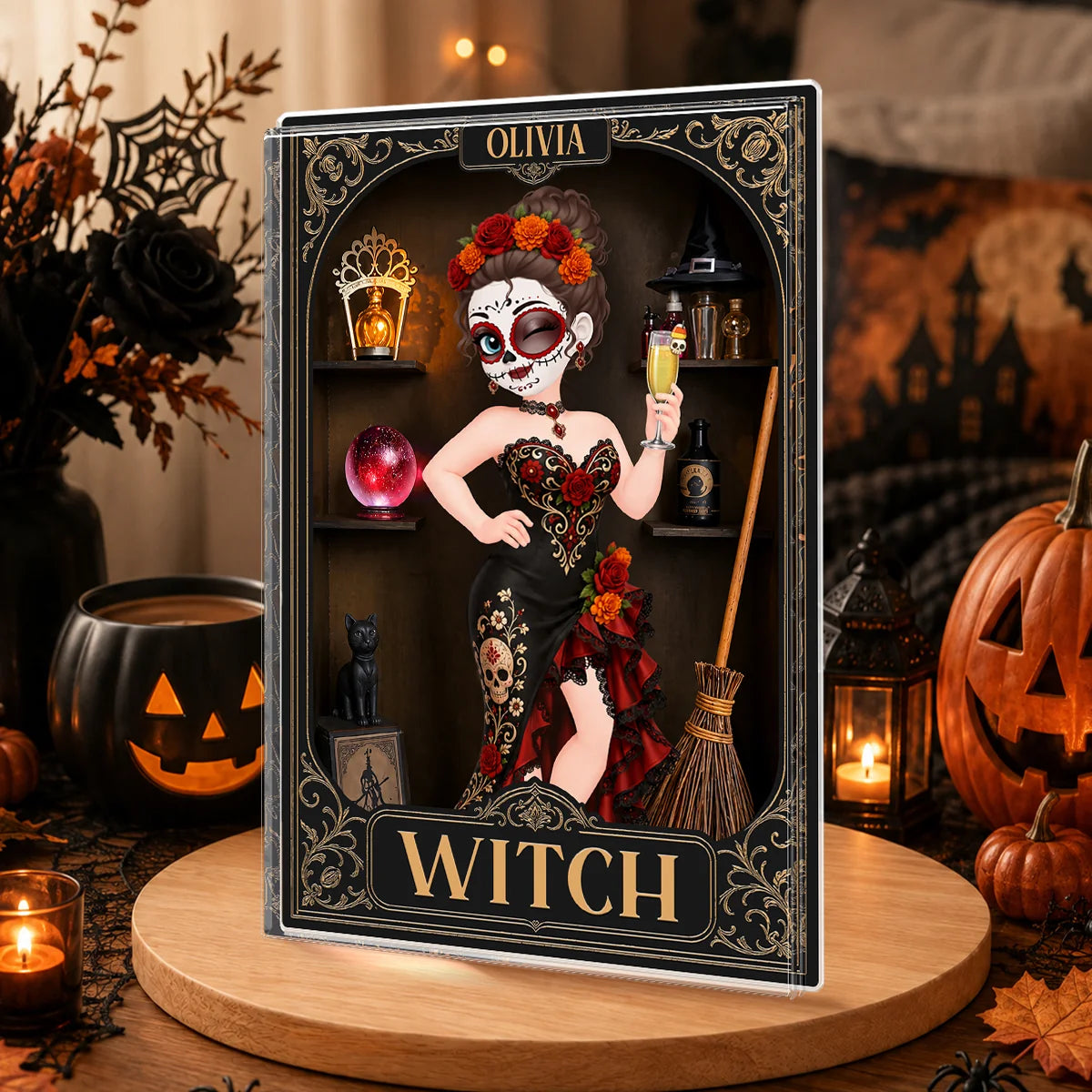 Witch Custom Acrylic Plaque - Personalized Halloween Keepsake