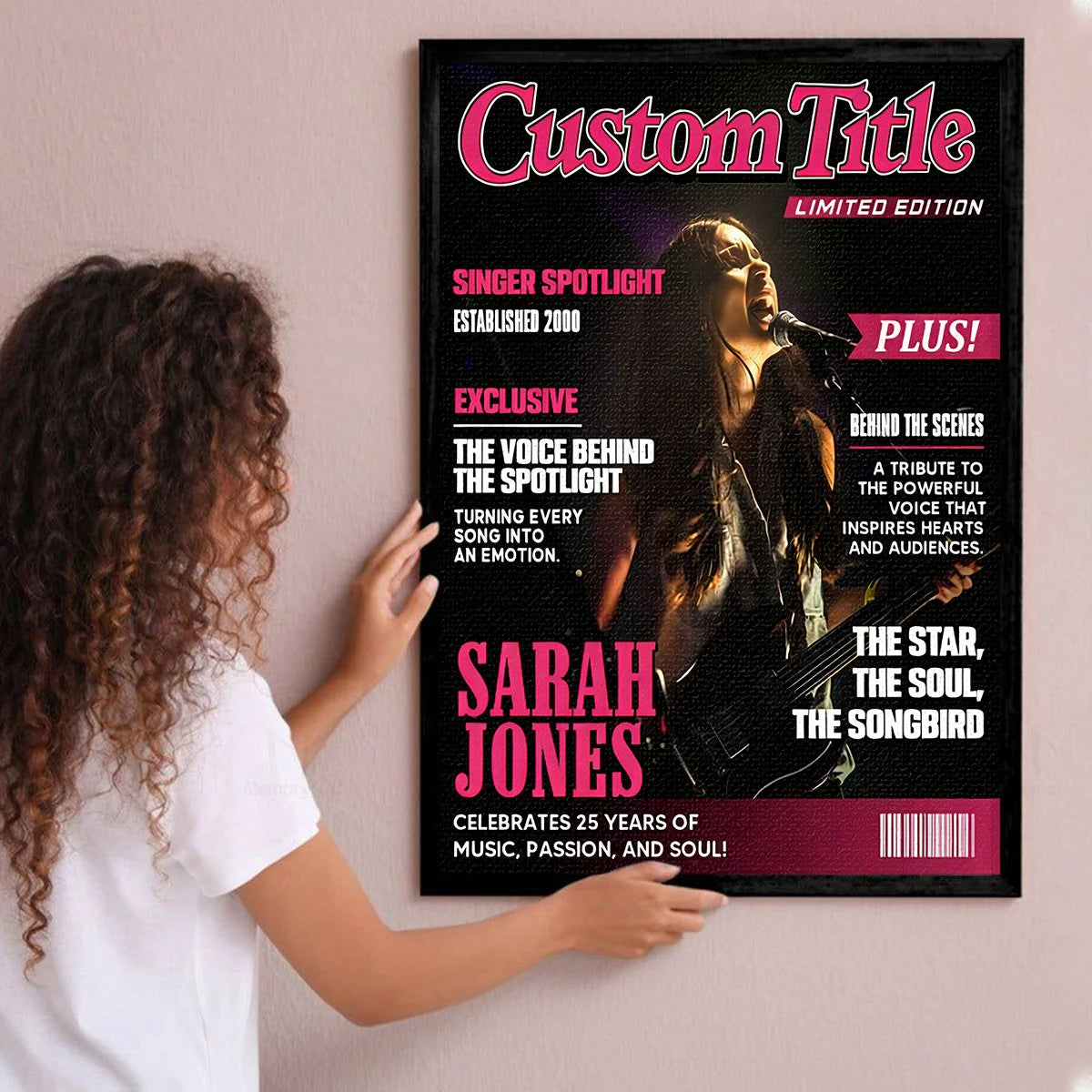 Personalized Singer Magazine Cover Poster personalization view for Daughter/Granddaughter