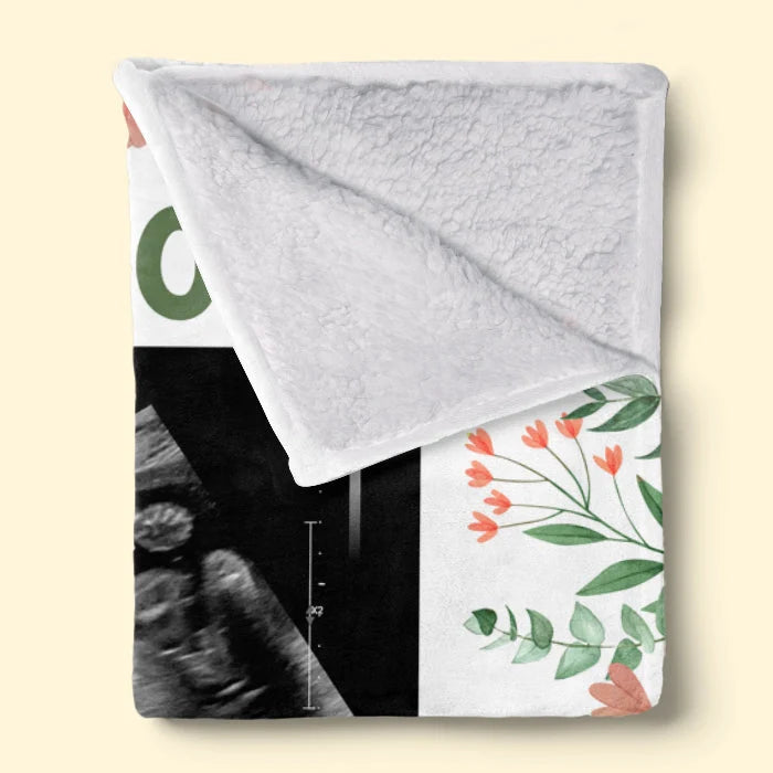 "Soon I'll Be Cuddled Up With You" Personalized Baby Blanket - Keepsake for Expecting Moms