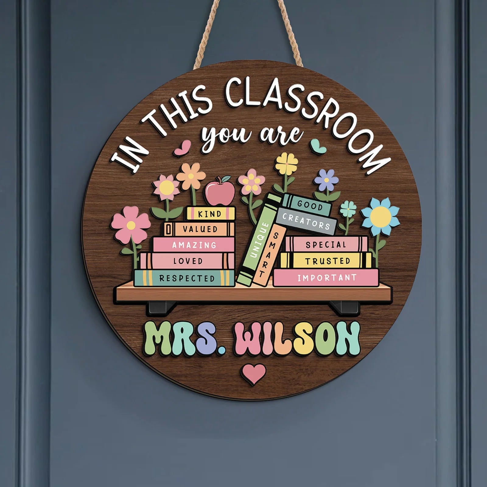Wood Sign detail view for Teacher