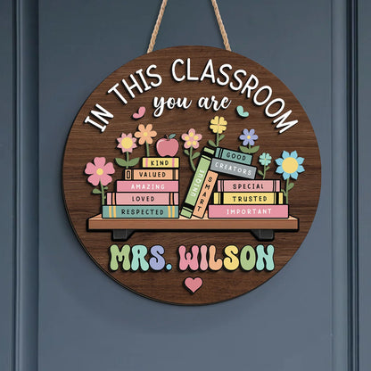 Wood Sign detail view for Teacher