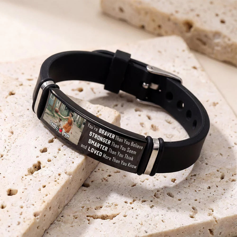 Custom Photo Bracelet For Son personalization view for Son/Grandson