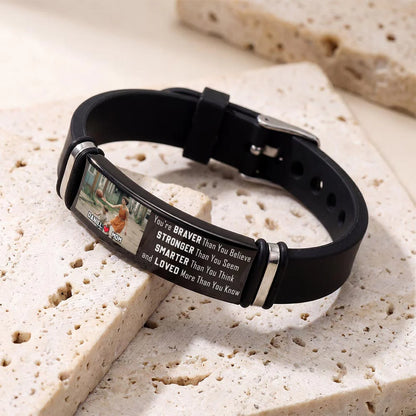 Custom Photo Bracelet For Son personalization view for Son/Grandson