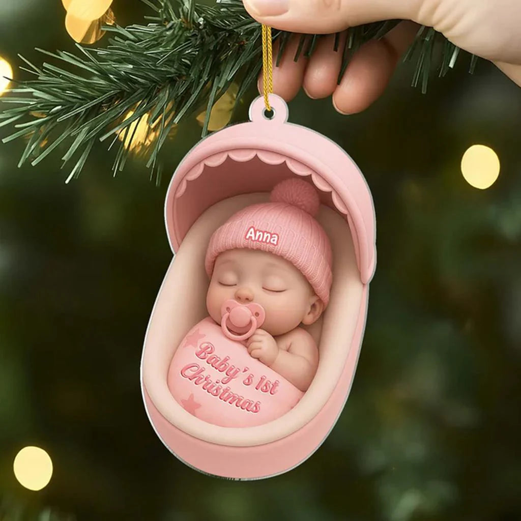 Custom Baby's First Christmas Ornament personalization view for Mom