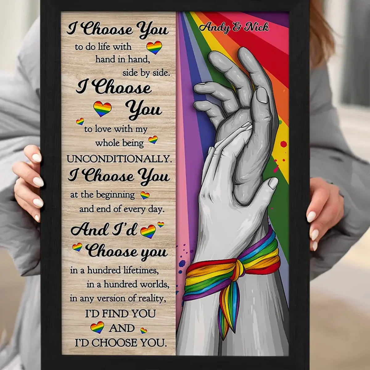 Custom Lgbtq Couple Canvas Poster for Couples with personalized design details for meaningful gifting image 6