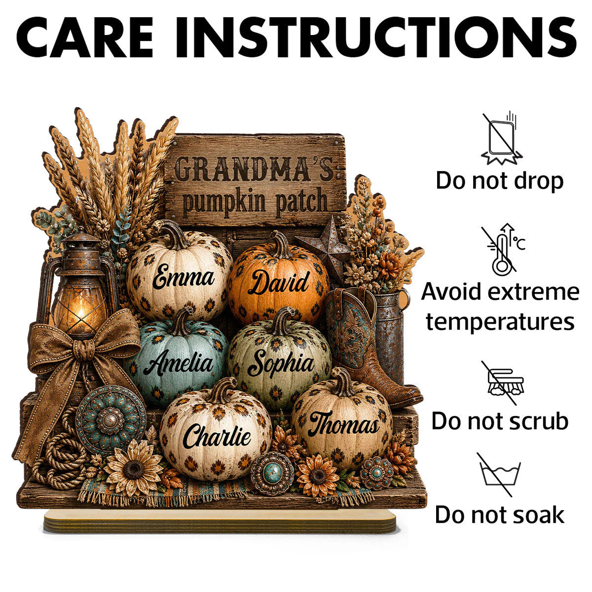 Custom Grandma Pumpkin Patch Sign for Grandma with personalized design details for meaningful gifting image 10