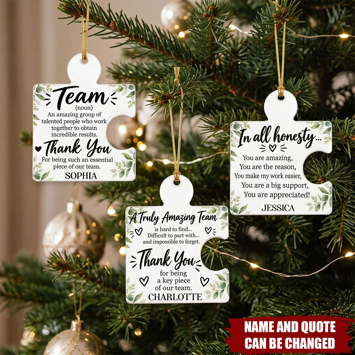 “In All Honesty, You Are Appreciated” – Personalized Acrylic Ornament for Coworkers, Team Gift