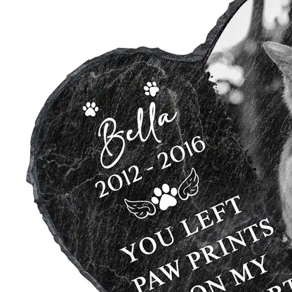 Memorial, Pet Lovers, Cat Lovers, Dog Lovers - Custom Photo Memorial Missed Beyond Words - Personalized Heart Memorial Garden Stone
