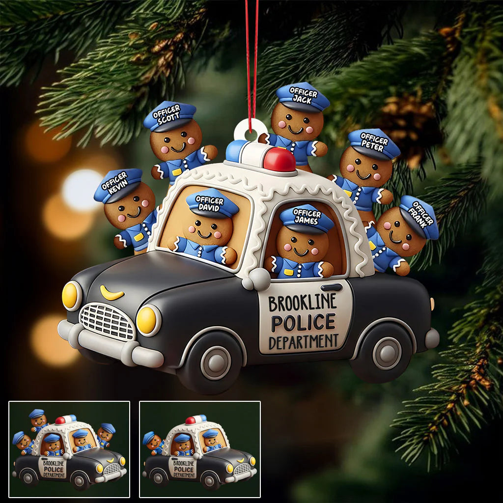 Custom Police Officer Christmas Ornament personalization view for Military / Veteran