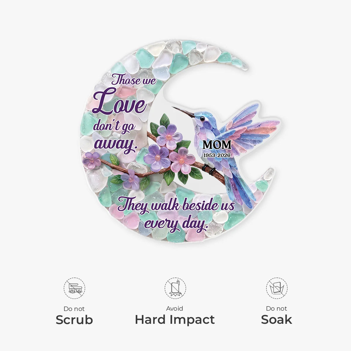 "Those We Love Don't Go Away" Personalized Memorial Acrylic Ornament - Keepsake for Mom & Dad
