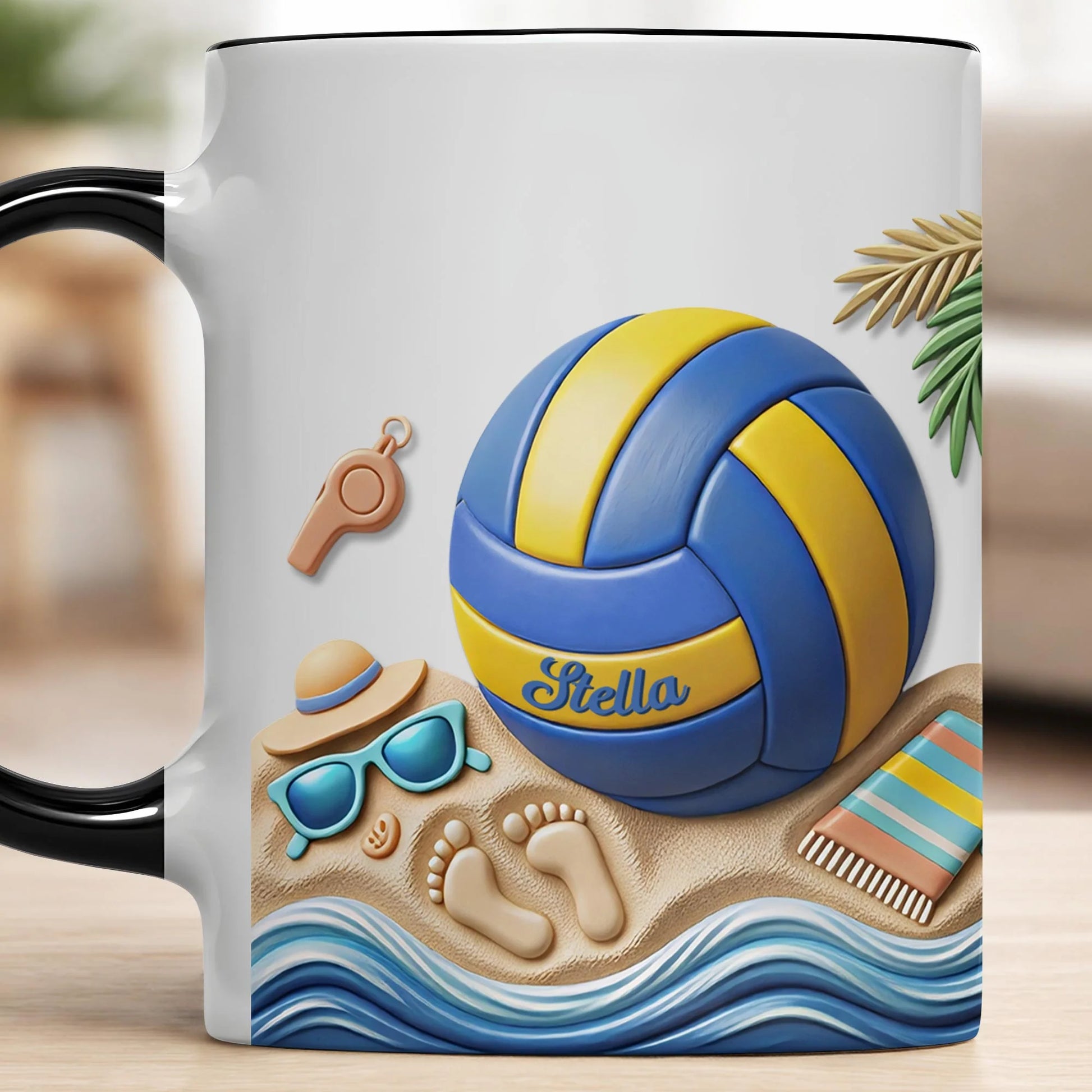 Personalized Beach Volleyball Mug for Best Friends with personalized design details for meaningful gifting image 9
